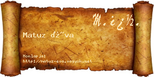 Matuz Éva névjegykártya